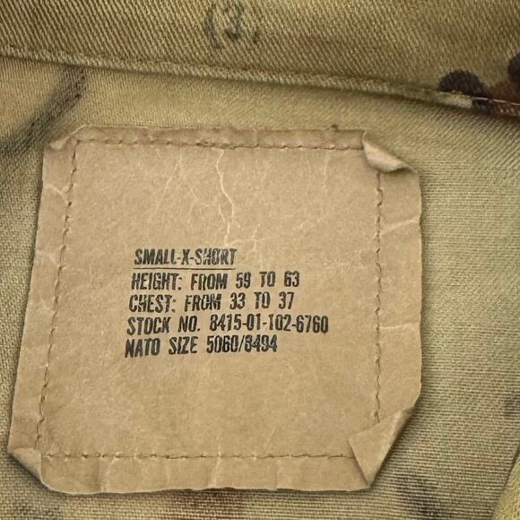 Vintage Desert Camo Shirt Men's S X-Short Brown Chocolate Chip Jacket Shirt READ - Picture 3 of 12